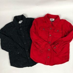 2 Size Kids 5 flannel button down shirts